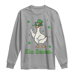 Lucky Goose Six Seven Meme Long Sleeve Shirt St Patricks Day TS12 Sport Gray Print Your Wear