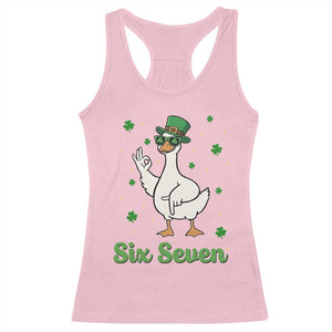 Lucky Goose Six Seven Meme Racerback Tank Top St Patricks Day TS12 Light Pink Print Your Wear
