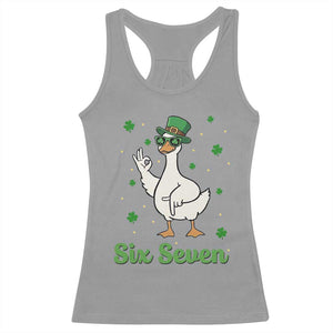Lucky Goose Six Seven Meme Racerback Tank Top St Patricks Day TS12 Sport Gray Print Your Wear