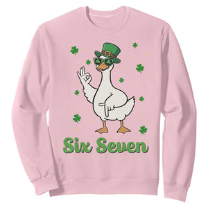 Lucky Goose Six Seven Meme Sweatshirt St Patricks Day TS12 Light Pink Print Your Wear
