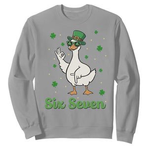 Lucky Goose Six Seven Meme Sweatshirt St Patricks Day TS12 Sport Gray Print Your Wear