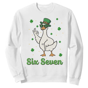 Lucky Goose Six Seven Meme Sweatshirt St Patricks Day TS12 White Print Your Wear