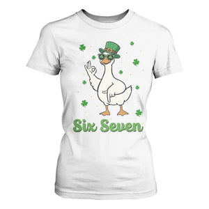 Lucky Goose Six Seven Meme T Shirt For Women St Patricks Day TS12 White Print Your Wear