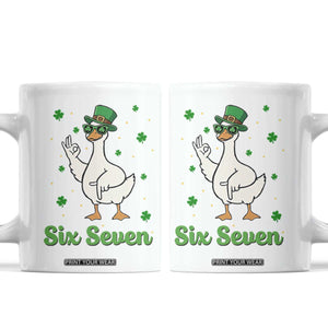 Lucky Goose Six Seven Meme Coffee Mug St Patricks Day TS12 White Print Your Wear