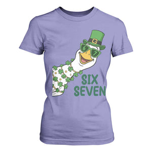 Chaotic Goose Six Seven Meme T Shirt For Women Funny St Patricks Day Gift TS12 Violet Print Your Wear