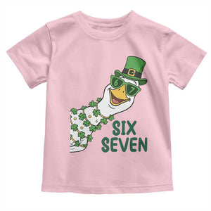 Chaotic Goose Six Seven Meme Toddler T Shirt Funny St Patricks Day Gift TS12 Light Pink Print Your Wear
