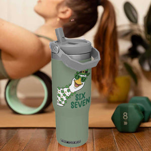 Chaotic Goose Six Seven Meme Flip Straw Tumbler Funny St Patricks Day Gift TS12 One Size: 30 oz Moss Green Print Your Wear