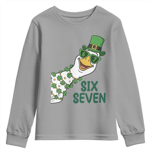 Chaotic Goose Six Seven Meme Youth Sweatshirt Funny St Patricks Day Gift TS12 Sport Gray Print Your Wear