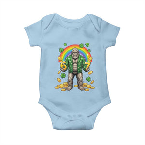 Bigfoot Six Seven Meme Baby Onesie Funny St Patricks Day Gift TS12 Light Blue Print Your Wear