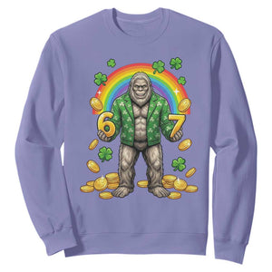 Bigfoot Six Seven Meme Sweatshirt Funny St Patricks Day Gift TS12 Violet Print Your Wear