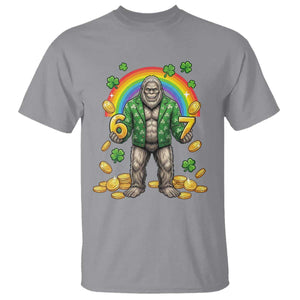 Bigfoot Six Seven Meme T Shirt Funny St Patricks Day Gift TS12 Sport Gray Print Your Wear
