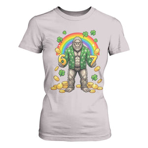 Bigfoot Six Seven Meme T Shirt For Women Funny St Patricks Day Gift TS12 Ice Gray Print Your Wear