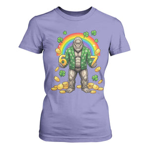 Bigfoot Six Seven Meme T Shirt For Women Funny St Patricks Day Gift TS12 Violet Print Your Wear