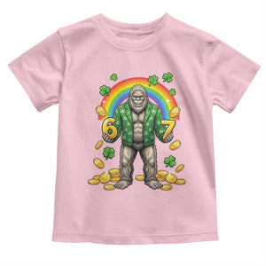 Bigfoot Six Seven Meme Toddler T Shirt Funny St Patricks Day Gift TS12 Light Pink Print Your Wear
