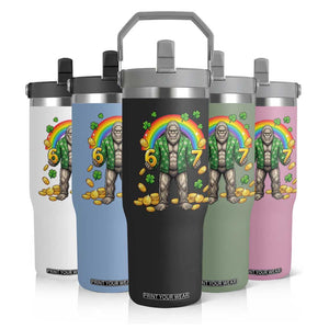 Bigfoot Six Seven Meme Flip Straw Tumbler Funny St Patricks Day Gift TS12 Print Your Wear