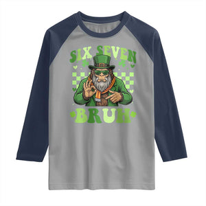 Bigfoot Six Seven Bruh Raglan Shirt Gen Z Irish Gift TS12 Sport Gray Navy Print Your Wear