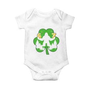 St Patricks Day Bigfoot Shamrock Baby Onesie Six Seven Meme TS12 White Print Your Wear