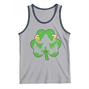 St Patricks Day Bigfoot Shamrock Tank Top Six Seven Meme TS12 Athletic Heather Navy Print Your Wear
