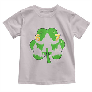 St Patricks Day Bigfoot Shamrock Toddler T Shirt Six Seven Meme TS12 Ice Gray Print Your Wear
