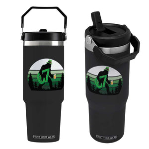 Funny St Patricks Bigfoot Says Six Seven Flip Straw Tumbler Gen Z Irish Gift TS12 One Size: 30 oz Black Print Your Wear