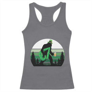 Funny St Patricks Bigfoot Says Six Seven Racerback Tank Top Gen Z Irish Gift TS12 Charcoal Print Your Wear