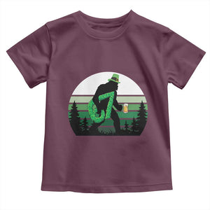 Funny St Patricks Bigfoot Says Six Seven Toddler T Shirt Gen Z Irish Gift TS12 Maroon Print Your Wear
