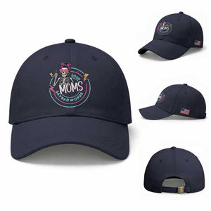 Funny Skeleton Mom Graphic Baseball Cap Good Moms Say Bad Words TS12 Baseball Cap Universal Fit Navy Print Your Wear