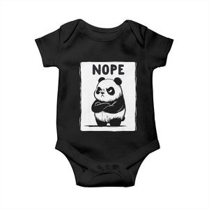 Grumpy Panda Says Nope Baby Onesie Japanese Aesthetic Panda Bear Graphic TS12 Black Print Your Wear