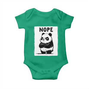 Grumpy Panda Says Nope Baby Onesie Japanese Aesthetic Panda Bear Graphic TS12 Irish Green Print Your Wear