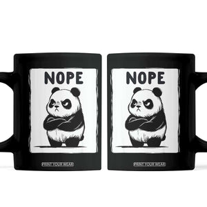 Grumpy Panda Says Nope Coffee Mug Japanese Aesthetic Panda Bear Graphic TS12 Black Print Your Wear