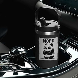 Grumpy Panda Says Nope Flip Straw Tumbler Japanese Aesthetic Panda Bear Graphic TS12 Print Your Wear