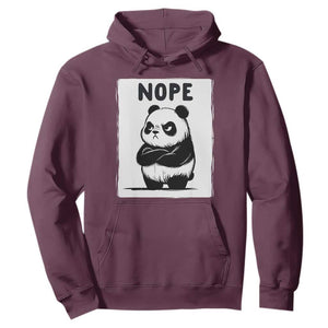 Grumpy Panda Says Nope Hoodie Japanese Aesthetic Panda Bear Graphic TS12 Maroon Print Your Wear