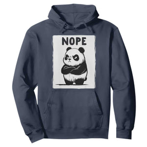 Grumpy Panda Says Nope Hoodie Japanese Aesthetic Panda Bear Graphic TS12 Navy Print Your Wear