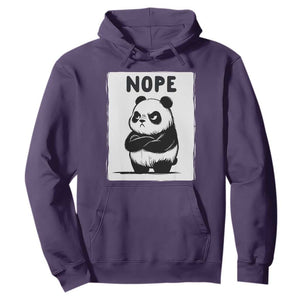 Grumpy Panda Says Nope Hoodie Japanese Aesthetic Panda Bear Graphic TS12 Purple Print Your Wear