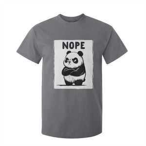Grumpy Panda Says Nope T Shirt For Kid Japanese Aesthetic Panda Bear Graphic TS12 Charcoal Print Your Wear