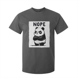 Grumpy Panda Says Nope T Shirt For Kid Japanese Aesthetic Panda Bear Graphic TS12 Dark Heather Print Your Wear