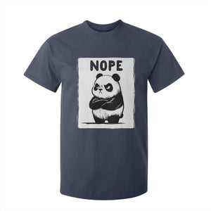 Grumpy Panda Says Nope T Shirt For Kid Japanese Aesthetic Panda Bear Graphic TS12 Navy Print Your Wear