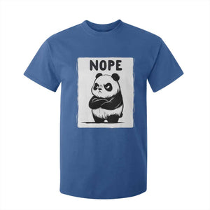Grumpy Panda Says Nope T Shirt For Kid Japanese Aesthetic Panda Bear Graphic TS12 Royal Blue Print Your Wear
