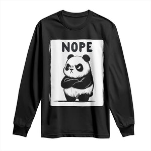 Grumpy Panda Says Nope Long Sleeve Shirt Japanese Aesthetic Panda Bear Graphic TS12 Black Print Your Wear