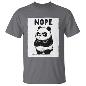 Grumpy Panda Says Nope T Shirt Japanese Aesthetic Panda Bear Graphic TS12 Charcoal Print Your Wear