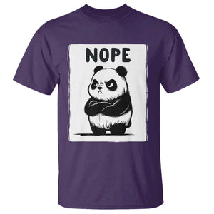 Grumpy Panda Says Nope T Shirt Japanese Aesthetic Panda Bear Graphic TS12 Purple Print Your Wear