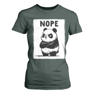 Grumpy Panda Says Nope T Shirt For Women Japanese Aesthetic Panda Bear Graphic TS12 Dark Forest Green Print Your Wear