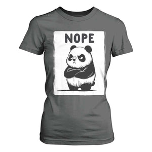 Grumpy Panda Says Nope T Shirt For Women Japanese Aesthetic Panda Bear Graphic TS12 Dark Heather Print Your Wear