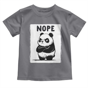 Grumpy Panda Says Nope Toddler T Shirt Japanese Aesthetic Panda Bear Graphic TS12 Charcoal Print Your Wear