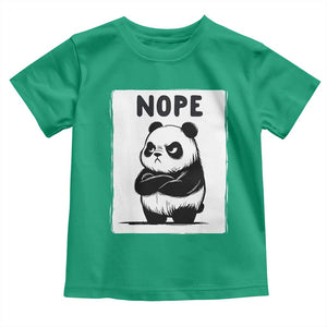Grumpy Panda Says Nope Toddler T Shirt Japanese Aesthetic Panda Bear Graphic TS12 Irish Green Print Your Wear
