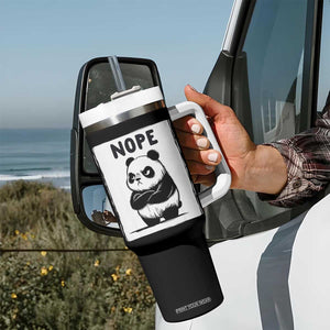 Grumpy Panda Says Nope Tumbler With Handle Japanese Aesthetic Panda Bear Graphic TS12 Print Your Wear