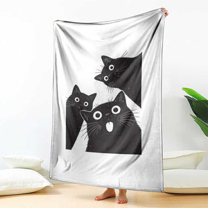 Funny Japanese Black Cat Is Watching You Throw Blanket Cat Lover TS12 Print Your Wear