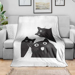 Funny Japanese Black Cat Is Watching You Throw Blanket Cat Lover TS12 Print Your Wear