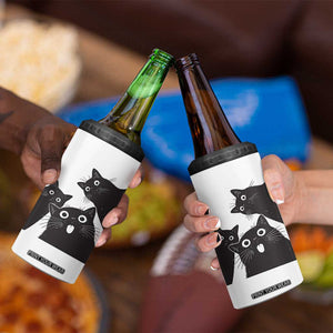 Funny Japanese Black Cat Is Watching You 4 in 1 Can Cooler Tumbler Cat Lover TS12 Print Your Wear