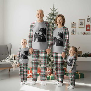 Funny Japanese Black Cat Is Watching You Plaid Pajama Set Cat Lover TS12 Christmas Plaid Print Your Wear